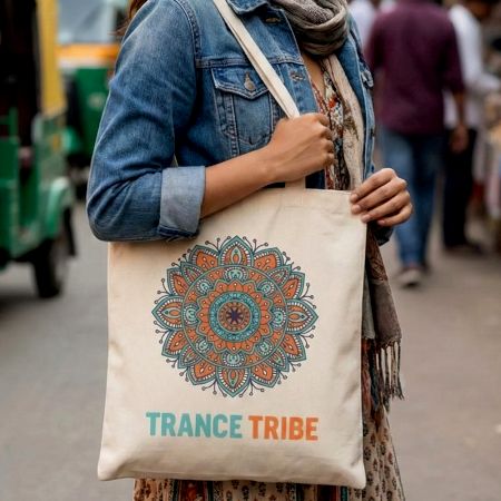 Trance Tribe Mandala Cotton Tote Bag